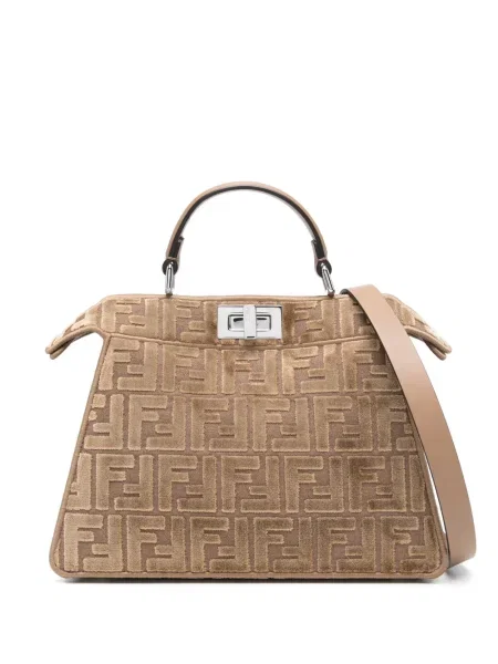 Geantă Fendi Peekaboo maro