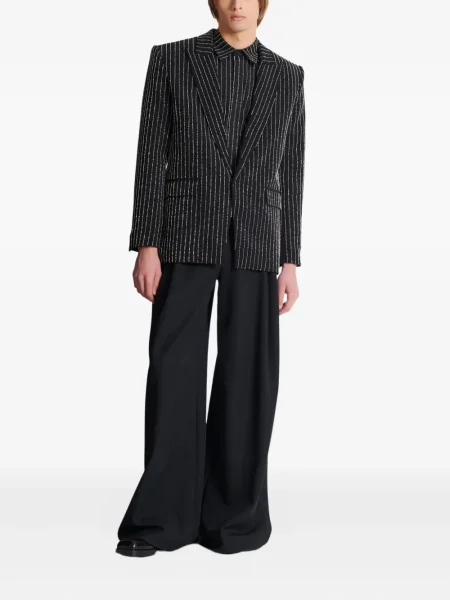 Geacă Balmain cu dungi de cristal negru