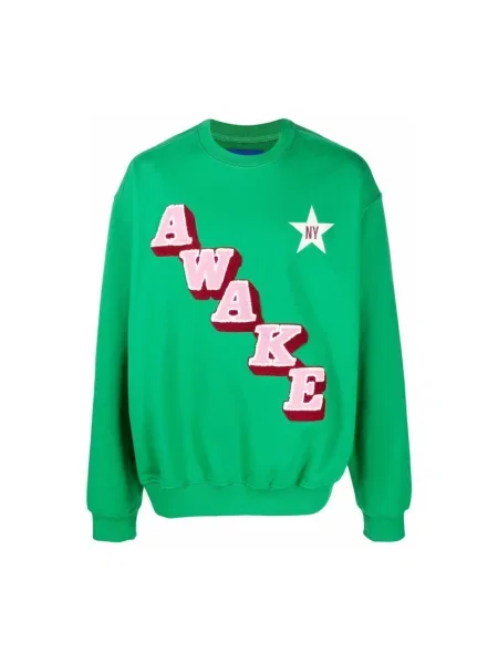Bluza nierozpinana Awake Ny z logo zielona