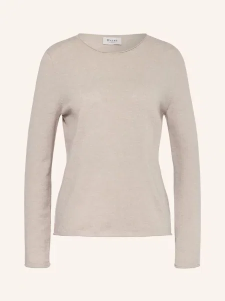 Maerz Muenchen Sweter Z Wełny Merynosowej beige beżowy