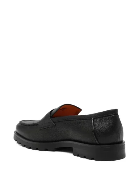 Pantofi loafer Santoni din piele negru