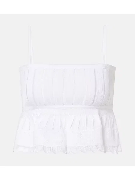 Top Alaïa tricotate alb