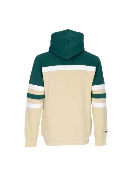 Bluza z kapturem Mitchell & Ness z kapturem beżowa