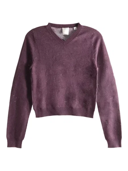 Pulover Calvin Klein cu decolteu în V violet