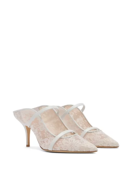 Papuci tip mules Malone Souliers alb