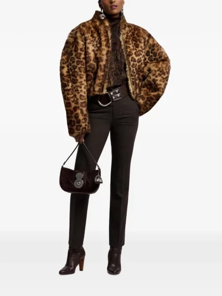 Raštuotas avikailio striukė Ralph Lauren Collection leopardinis ruda