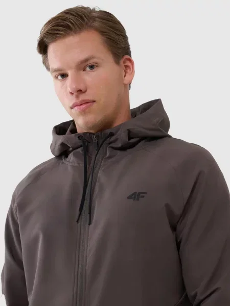 BLUZA 4F TRENINGOWA SZYBKOSCHNĄCA ROZPINANA brązowy