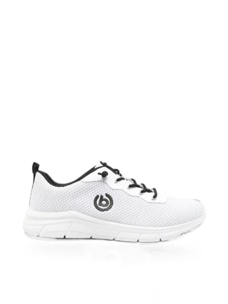 Sneakerși Bugatti cu broderie plasă alb