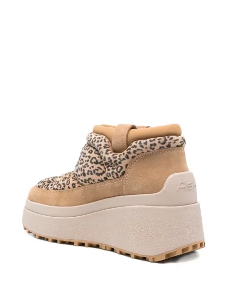 Botine Ash cu platformă cu imagine cu model leopard maro