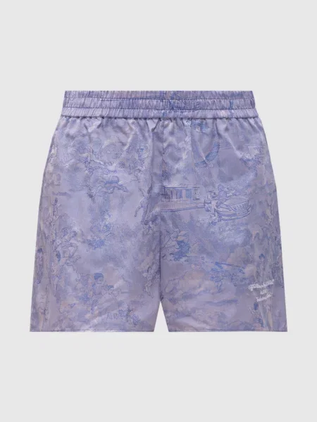 Шорти у візерунок в стилі фрески Off-white фіолетові