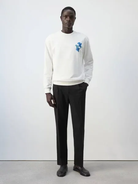 Bluza z nadrukiem Mężczyzna XXL MANGO MAN biały