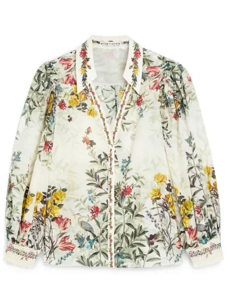 Bluză Alice + Olivia cu model floral cu imagine alb