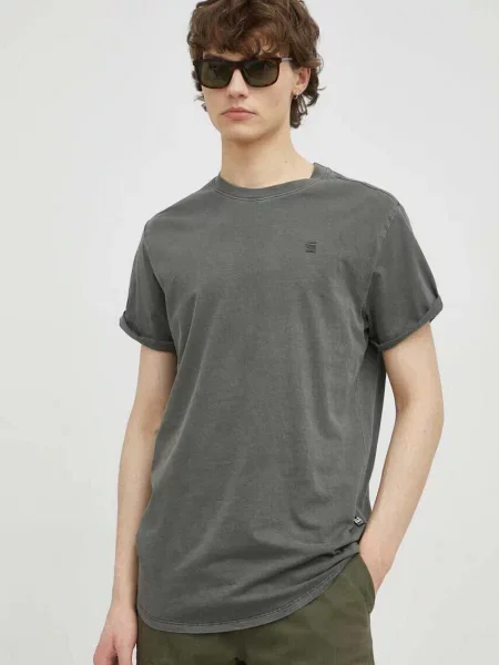 T-shirt o kroju relaxed fit z czystej bawełny model Lash washed' G-star zielona