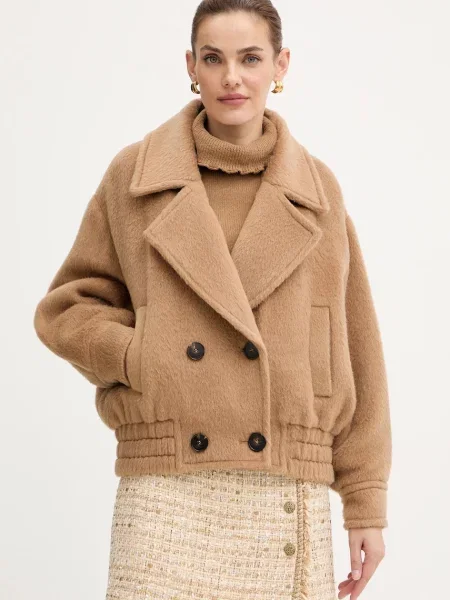 Luisa Spagnoli palton de lână bej