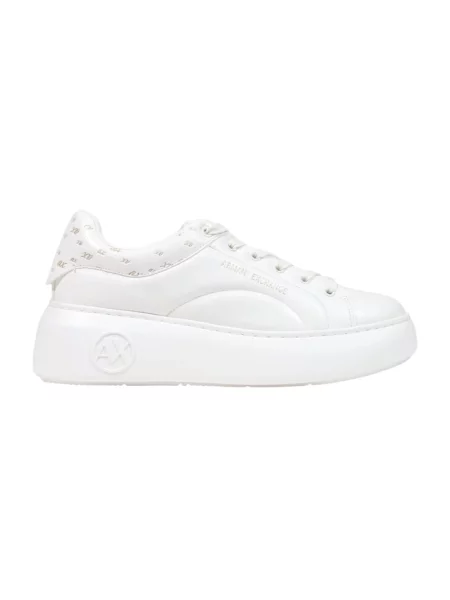 Sneakersy Armani Exchange na platformie białe