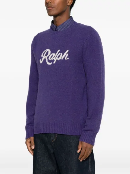 Пуловер Polo Ralph Lauren с кръгло деколте бродиран с качулка черно