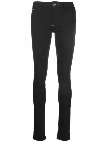 Jeansy skinny Philipp Plein z wysoką talią czarne