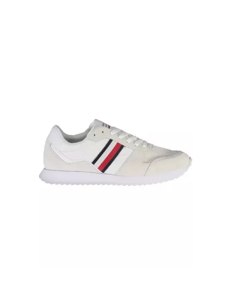 Lniane sneakersy Tommy Hilfiger z logo białe