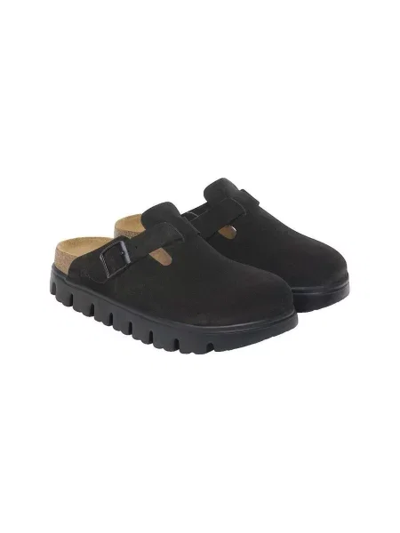 Papuci tip mules Birkenstock chunky negru