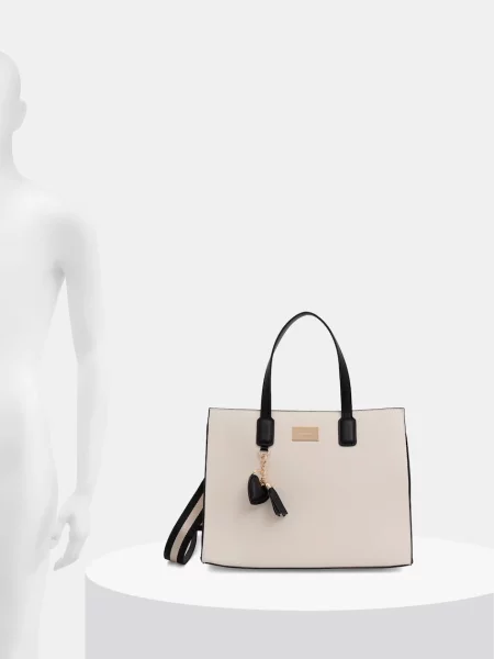 Műbőr shopper táska Morgan bézs