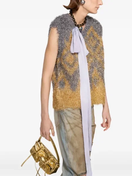 Vestă Acne Studios cu imprimeu geometric gri