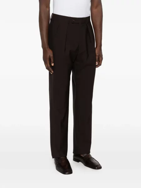 Plisuoti kelnės Caruso ruda