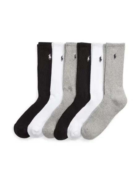 Polo Ralph Lauren Nogavice siva / črna bela