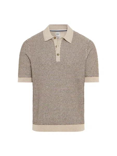 Dzianinowa koszulka polo Brax beżowa