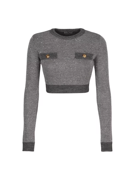 Sweter Elisabetta Franchi wełniany szary