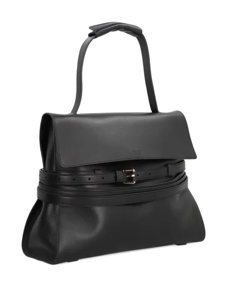 Cu centură geantă shopper Moschino din piele cu legături negru