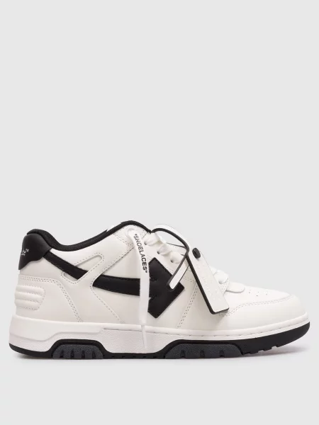 Шкіряні кросівки з контрастною емблемою Off-white білі
