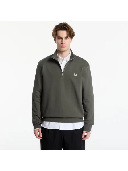 Суичър с цип Fred Perry зелено