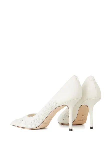 Pantofi cu toc Jimmy Choo cu broderie alb