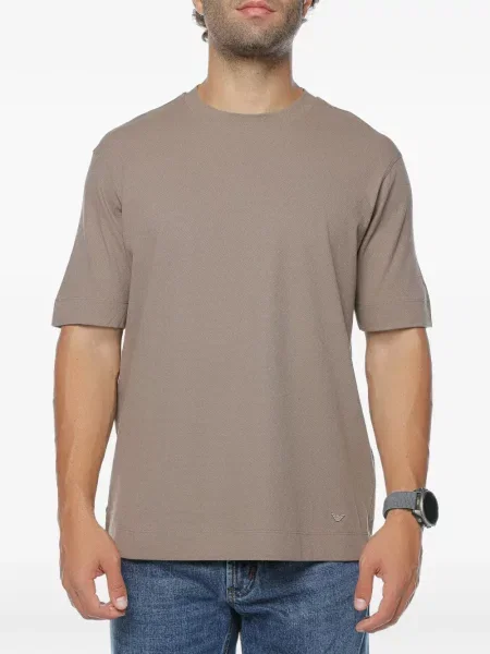Tricou Emporio Armani cu autograf maro