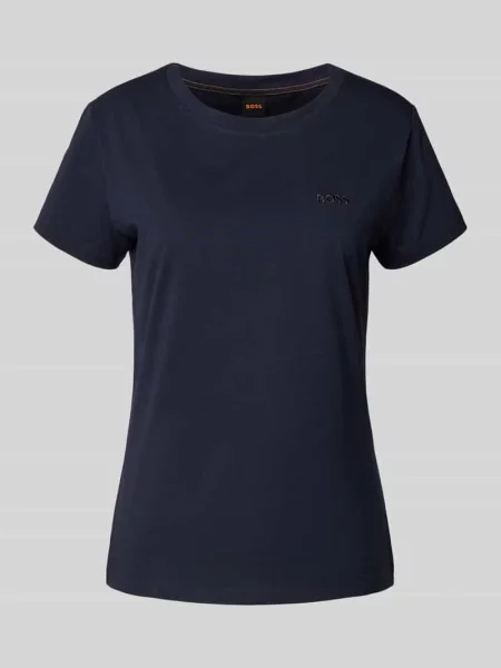 T-shirt o kroju regular fit z czystej bawełny model ‘ESOGO’ Boss Orange granatowa