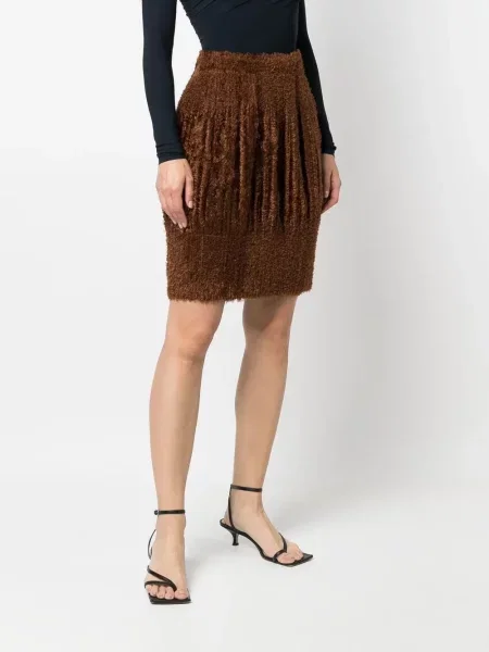 Plisované plisované sukně Issey Miyake Pre-owned hnědé
