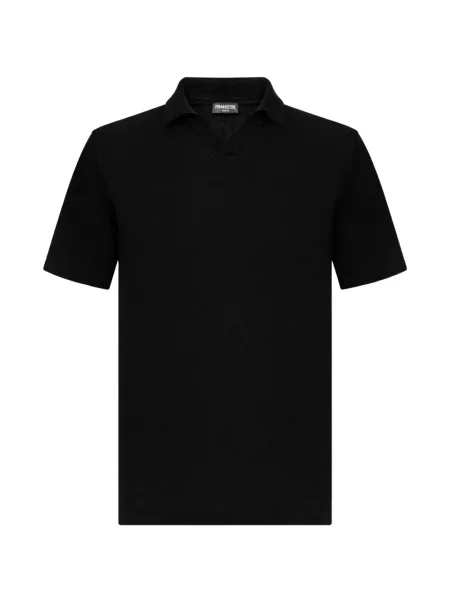 Tricou Franzese Collection cu decolteu în V cu nervuri negru