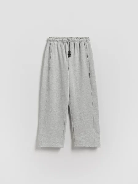 Reserved Pantaloni wide leg cu conținut ridicat de deschis gri