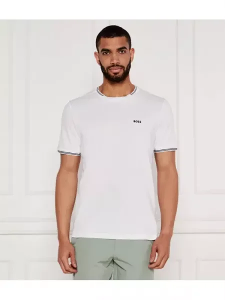 BOSS GREEN Tricou Taul | stretch alb