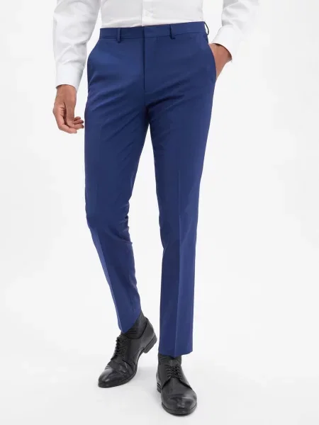 HUGO Spodnie Hesten Mężczyźni Super Slim Fit jednolity 46 niebieski
