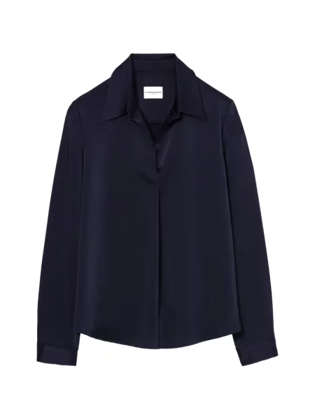 Lung bluză Claudie Pierlot din satin albastru