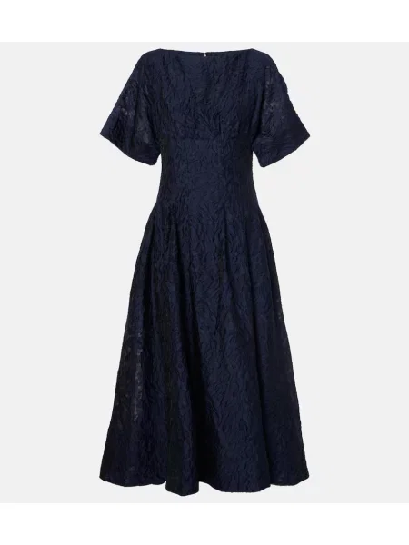 Midi obleka Simkhai iz žakarda modra