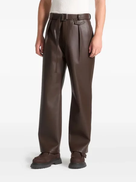 Pantaloni Manière De Voir din piele maro
