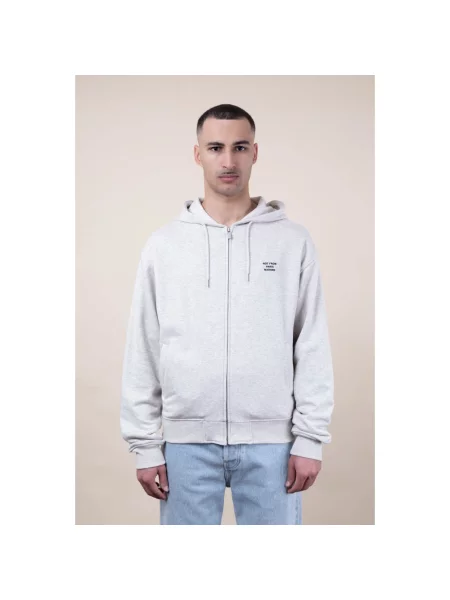 Drôle de Monsieur bluza rozpinana Slogan szara