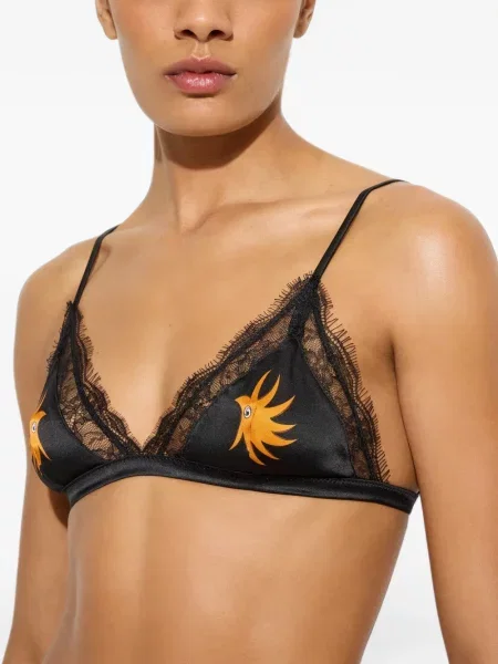 Sutien bralette Pucci de mătase negru