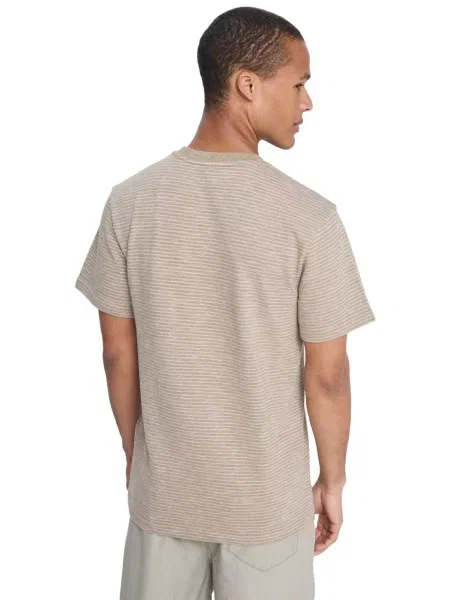 Koszulka z krótkim rękawem dla Mężczyzn LOPAZ STRIPED POCKET beżowy