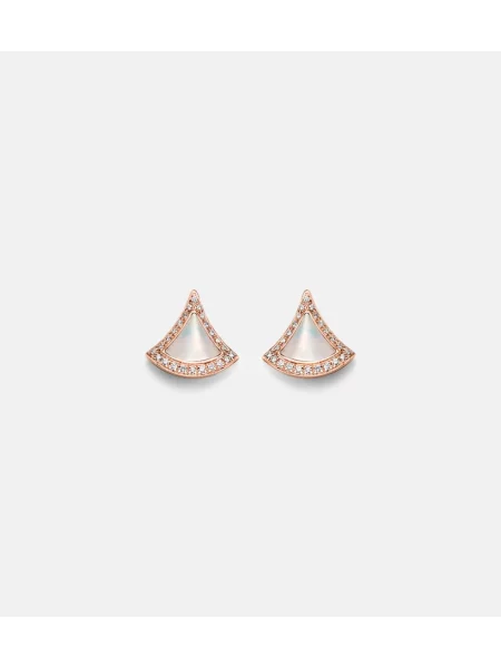 Uhani Bvlgari z perlami roza