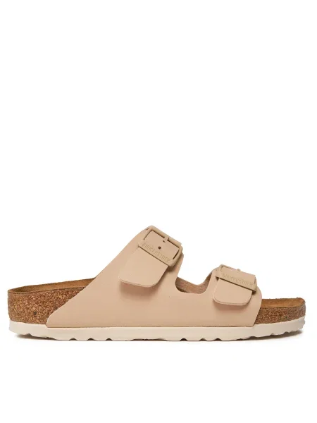 Șlapi Birkenstock din piele bej