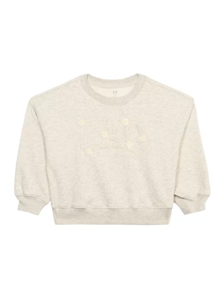 GAP Sweater majica pastelno žuta / svijetlosiva bijela