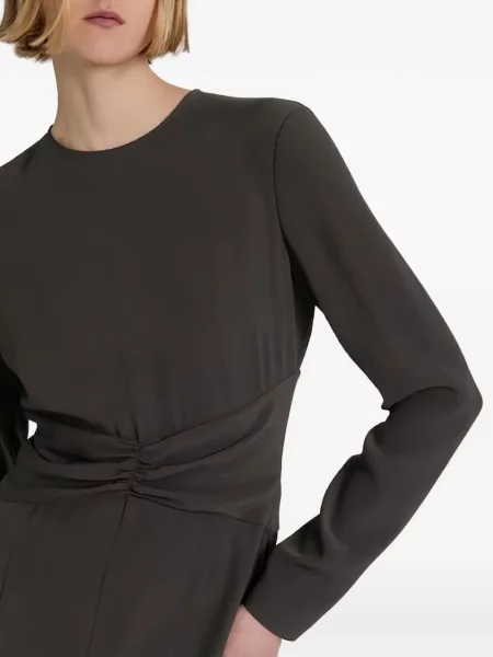 Lung rochie midi Alberta Ferretti cu volane gri
